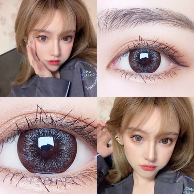 星光芭比灰棕美瞳年抛女大小直径145隐形近视眼镜月抛正品官网xx