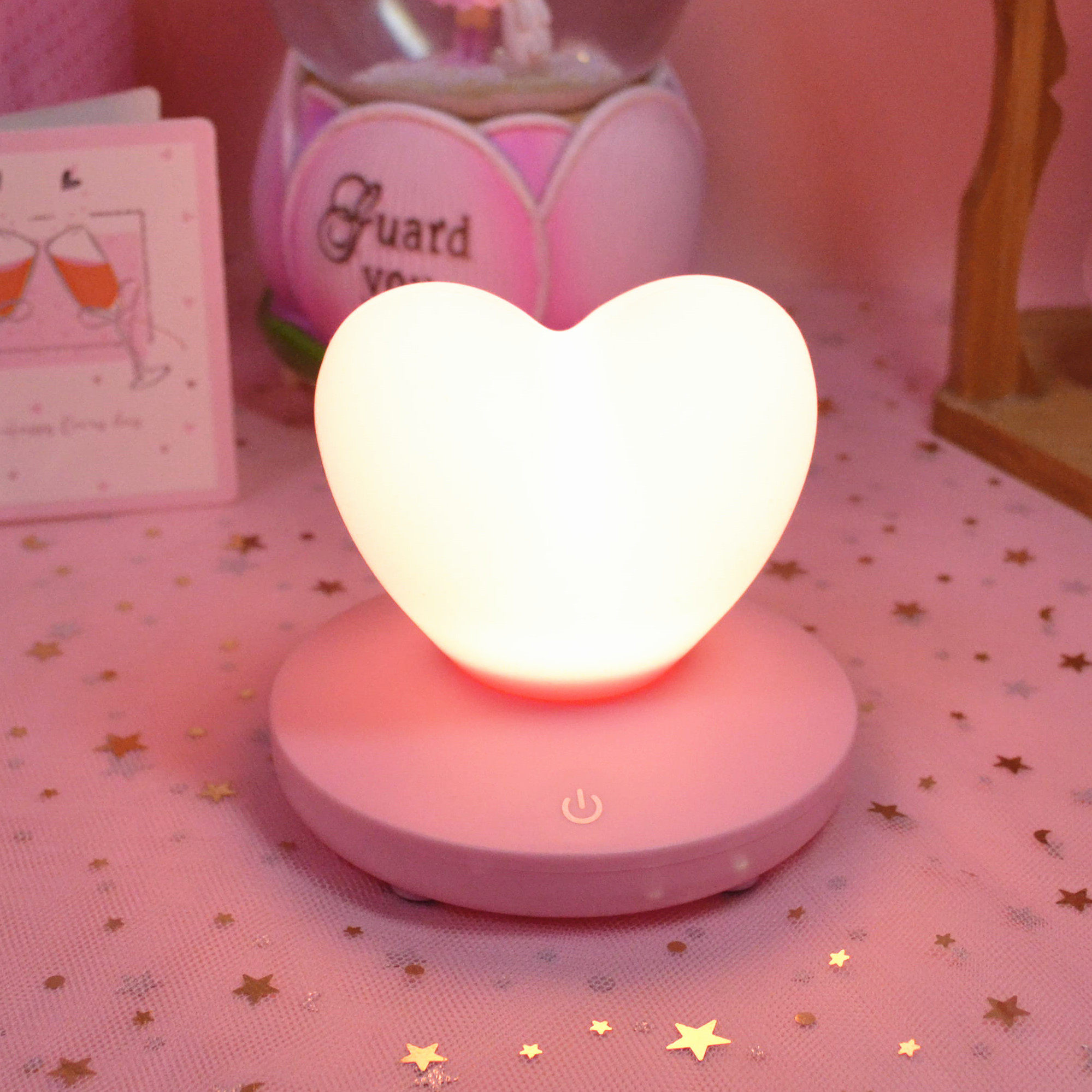 一折夜灯爱心_迷你爱心小夜灯台式粉色可爱少女心形硅胶灯软妹寝室