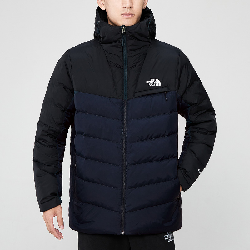 北面男装2022冬季新款运动服保暖外套防风连帽羽绒服外套7qpksxk