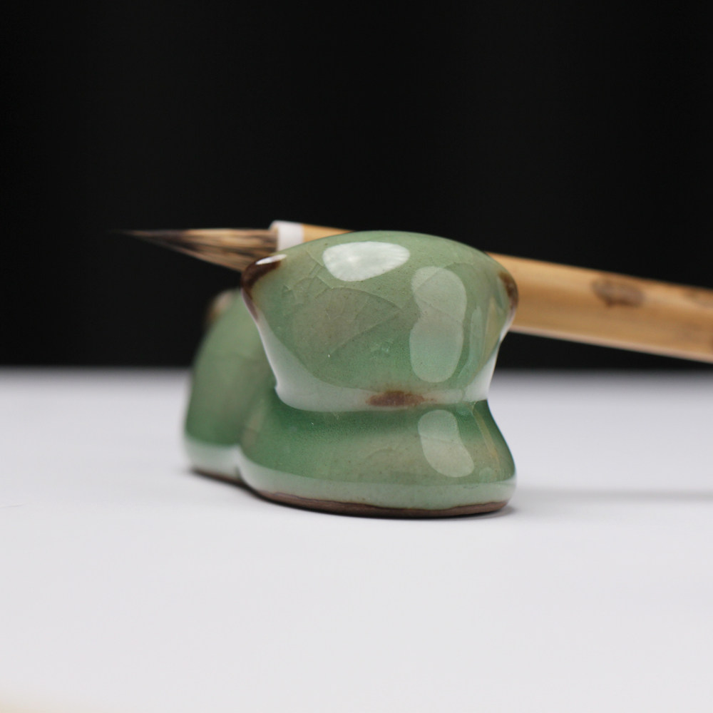 壹号文房陶瓷小猫毛笔笔山小楷笔搁