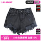 LALABOBO24夏季新款复古休闲纯色高腰纯棉牛仔短裤女|LBDB-WXZD11