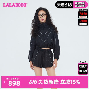 LALABOBO春夏新品百搭美式时尚梭织单夹克大码外套女|LBCB-WSJW24