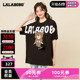 LALABOBO春季新品款可爱时尚贪吃熊大图案短袖T恤女|L21B-WSDT42