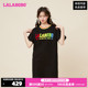 LALABOBO春夏新品可爱彩虹H型针织短袖连衣身裙|LBCB-WLZY19