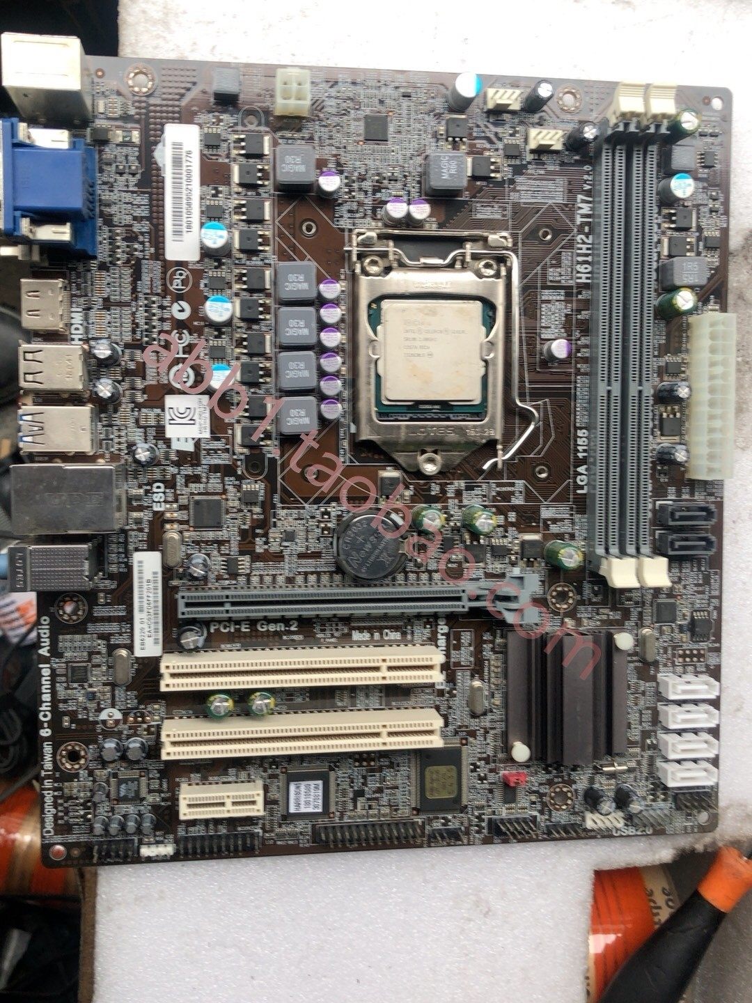 精英h61h2-tm7 v20-1155针自带高清集成 显卡ub30工控机主板