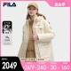 FILA 斐乐官方女士中长款羽绒服2023冬新款时尚休闲舒适连帽外套