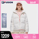 FILA FUSION斐乐潮牌女子羽绒服2023春新款时尚休闲连帽保暖外套