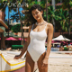 Yukari swim连体泳衣女2024款法式复古小吊带温泉度假泳衣高级感