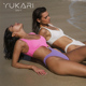 Yukari swim 欧美性感镂空假两件泳装时尚气质纯欲拼色连体泳衣女