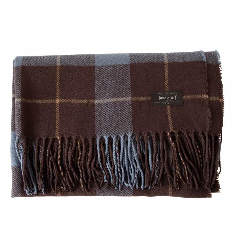 小物商店 复古深暗配色超有气质男女可戴格纹大披肩流苏围巾 包邮