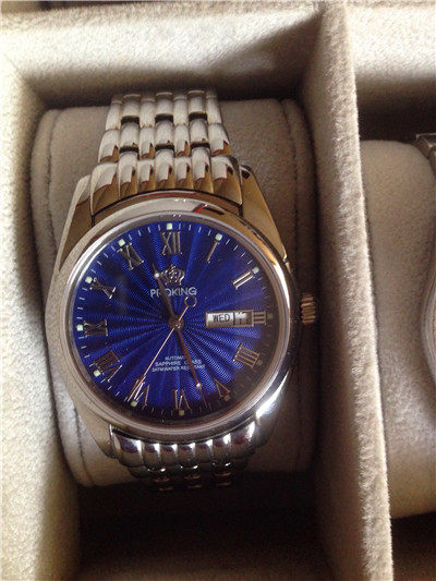 proking皇冠机械全自动双日历夜光时尚潮流多功能手表碗表婉表