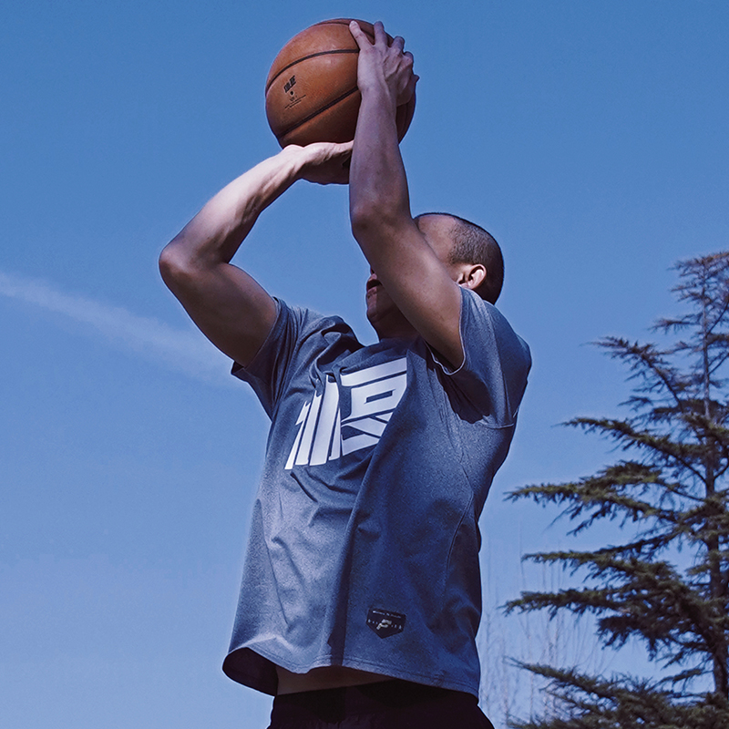 procity曹芳训练服速干运动短袖t恤男印花长袖篮球服美式投篮服潮