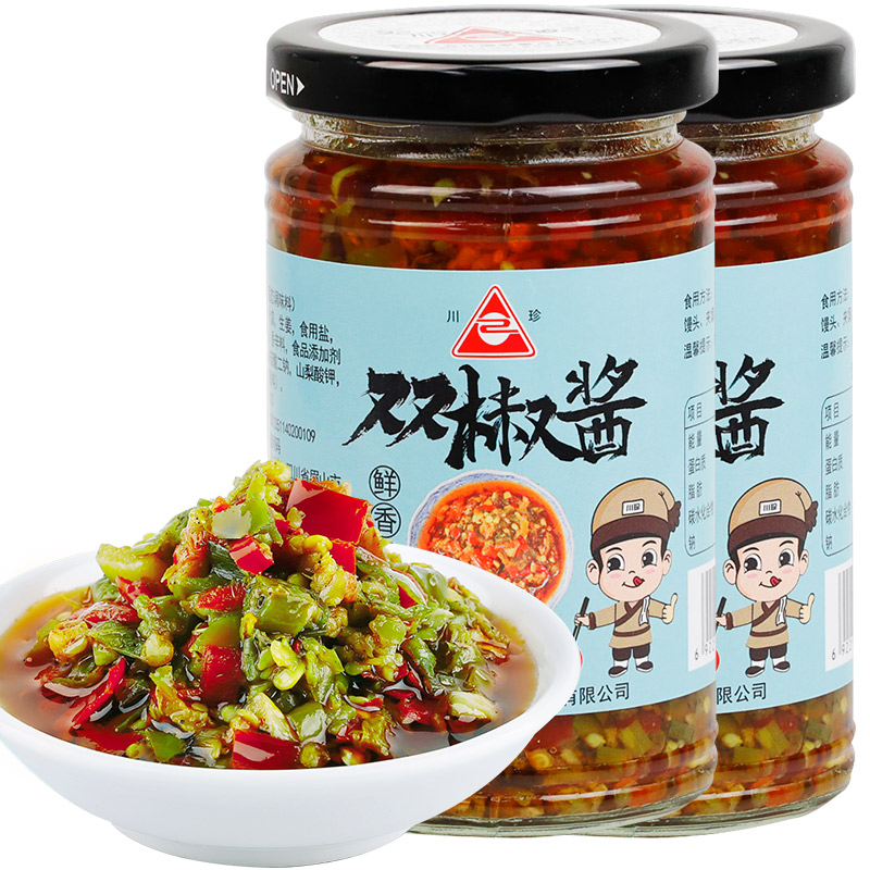 川珍双椒酱270g*2瓶装剁椒酱拌面下饭菜拌饭酱双椒酱青红椒辣酱在类目 粮油米面/南北干货/调味品, 调味品/果酱/沙拉, 调味酱, 酱类调料中 - 来自Buy2taobao.com提供专业的淘宝代购服务