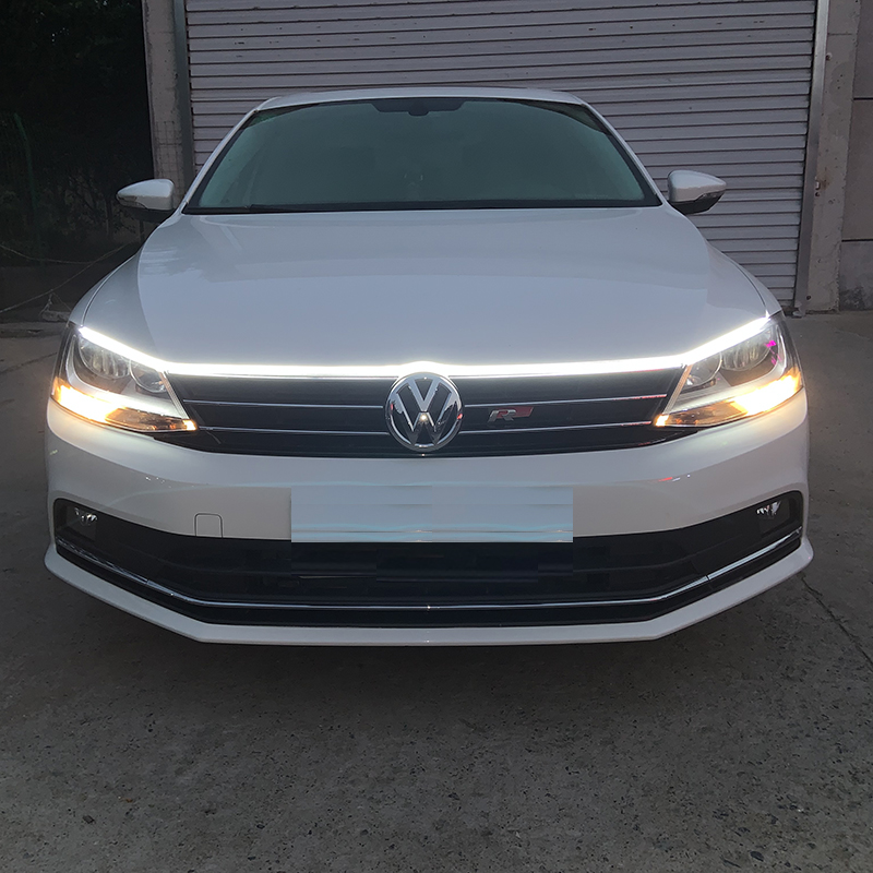 汽车日行灯中网灯贯穿灯改装通用大众速腾朗逸流水转向启动扫描灯