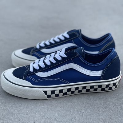 vansstyle36复古藏蓝海军棋盘格低帮男女板vn0a5hff2z0板鞋 原价349元