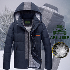 Afs Jeep/战地吉普新款羽绒服男中长款加厚修身男士冬装反季清仓