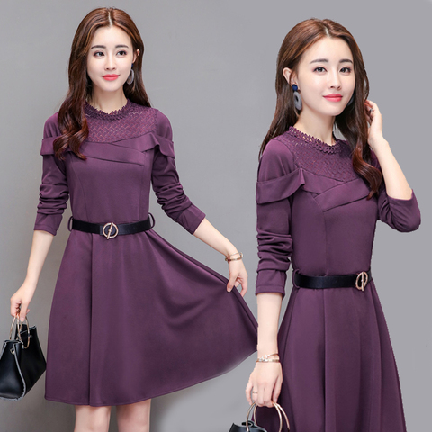 秋装女连衣裙2018新款长袖时尚秋冬款女装春秋季韩版显瘦秋款裙子