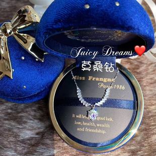 法国轻奢JUICY DREAMS守护天使莫桑钻翅膀纯银女朋友闺蜜礼物项链