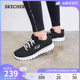 Skechers斯凯奇夏季黑色运动鞋女鞋轻便休闲鞋简约缓震舒适跑步鞋