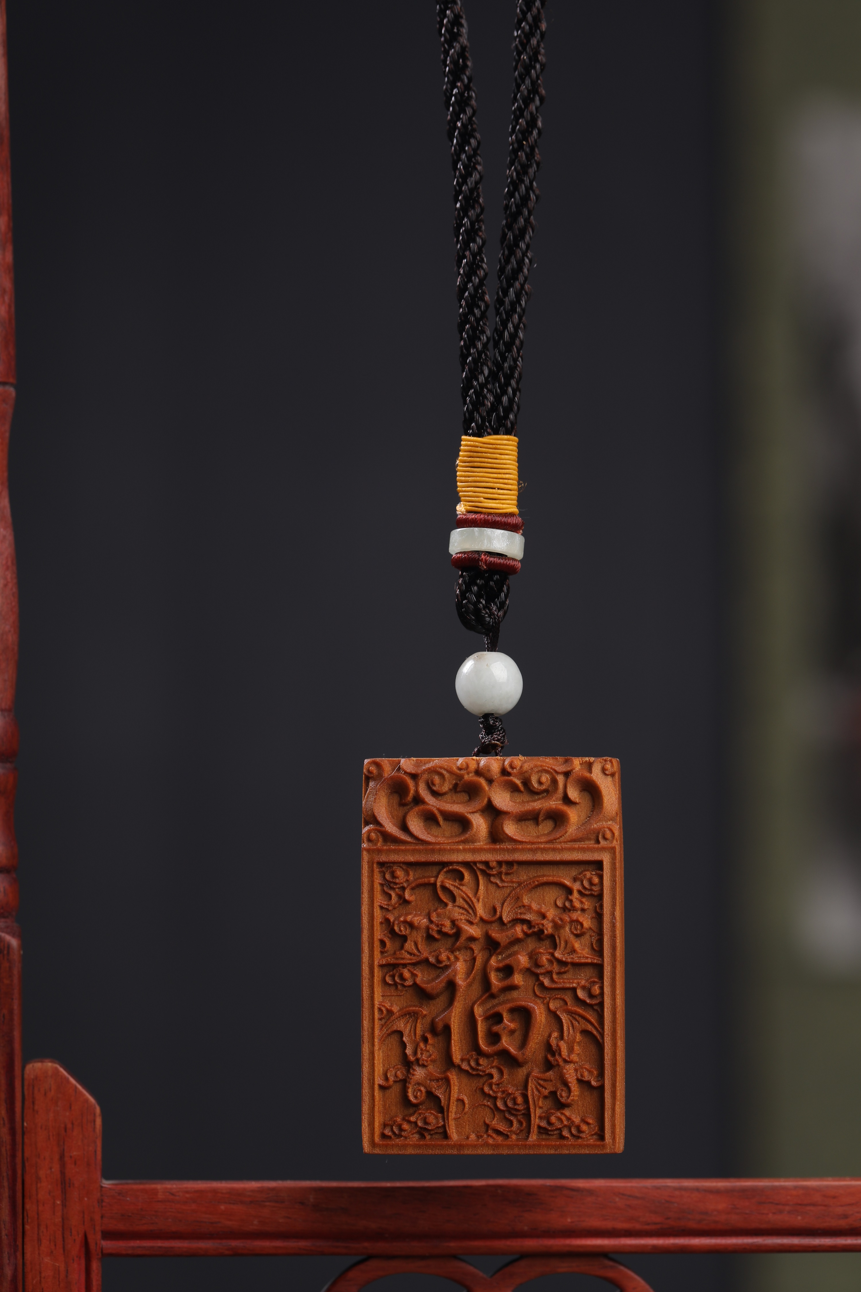 包邮 印度老山檀香吊坠 无事牌木雕佛牌福平安牌檀香 把玩件车挂件