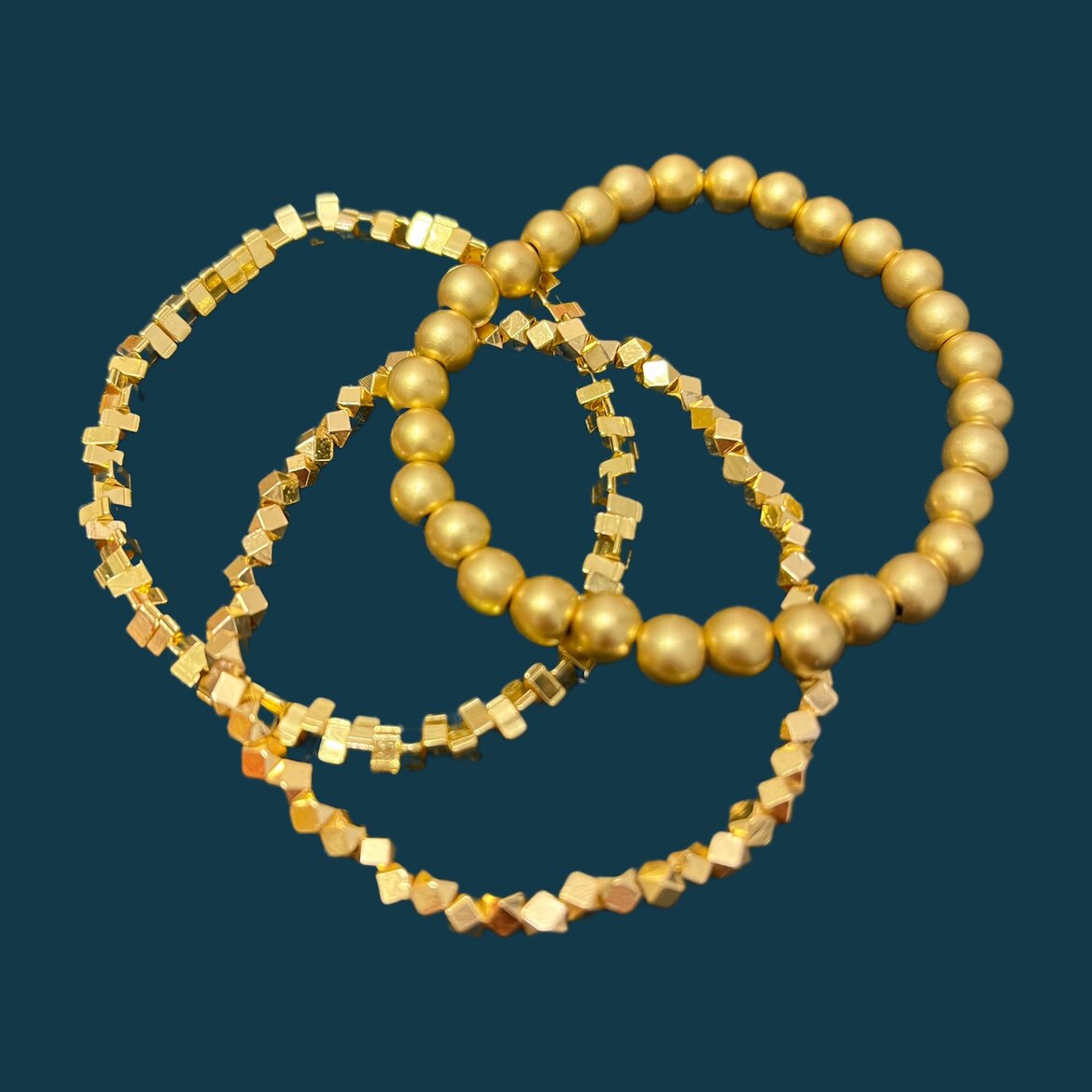 古法金珠手链磨砂碎金子手串送人礼物沙金老金首饰传承饰品单颗