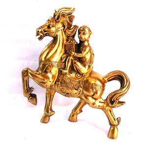 开光纯铜马上封侯摆件铜马生肖马福财马招财旺财助事业催官运摆件