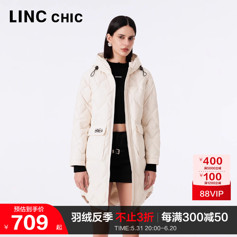 LINC金羽杰中长款轻薄羽绒服女2