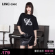 LINCCHIC金羽杰圆领短袖上衣女廓形感印花大T恤女半袖S242TS192Y