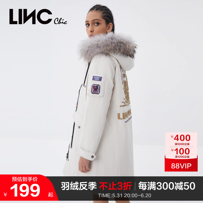 LINCCHIC金羽杰羽绒服女毛领