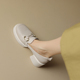 夏季女生小皮鞋2024新款法式一脚蹬软底粗跟单鞋英伦风厚底乐福鞋