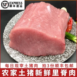 土猪里脊肉500g 新鲜冷冻去皮大里脊肉精瘦肉笨猪肉黑猪肉3斤免邮