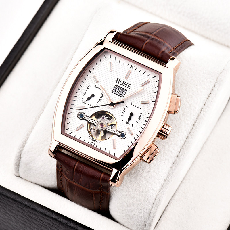 长方形全自动机械表男士手表男表防水钢带名十大正品品牌已售2200元