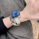 圣铂适用苹果s9手表表带applewatch8表带iWatch7真皮SE秋冬链条皮质女款4/5/6代S7时尚watchs6个性小众Ultra