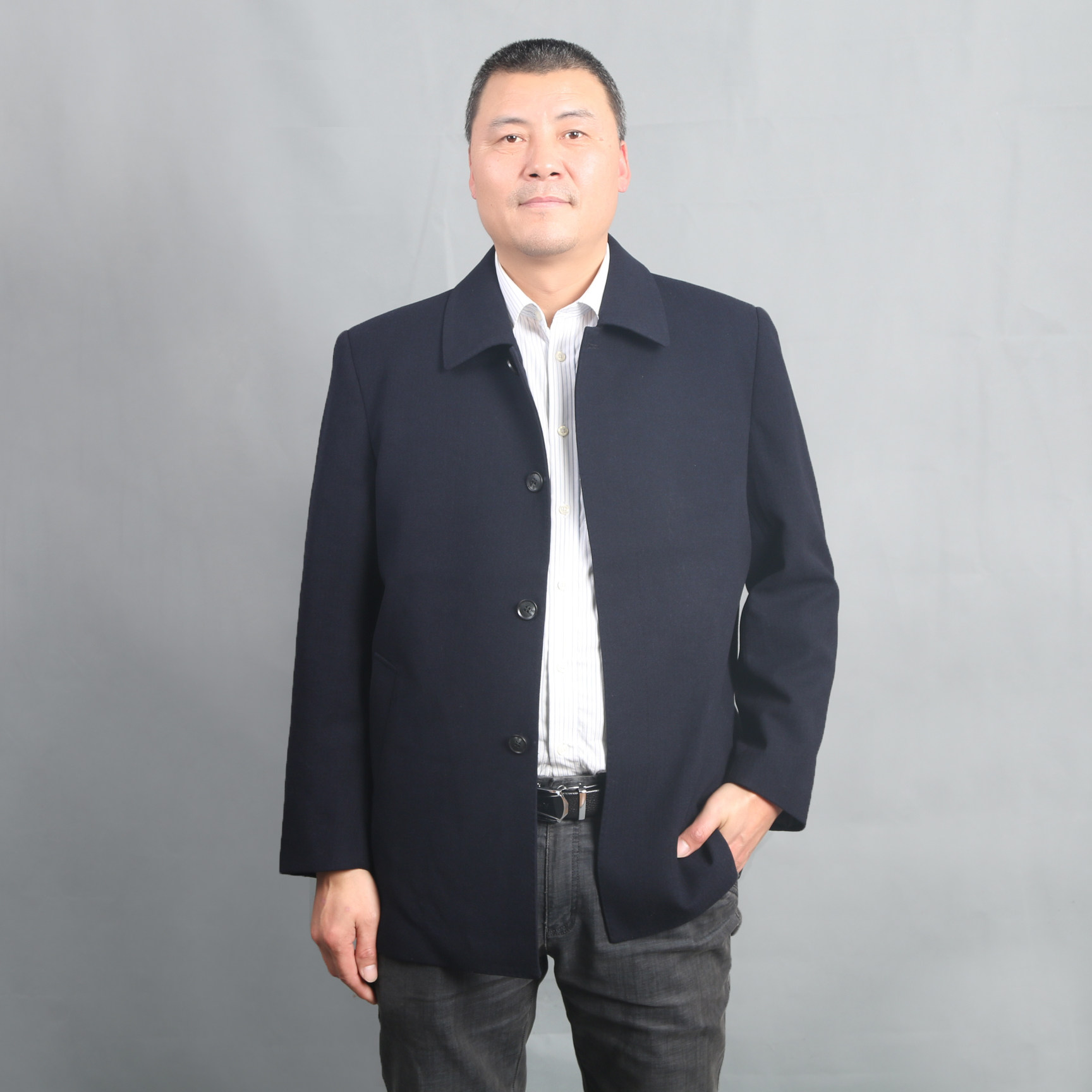 肥佬外套男春秋装大码 中老年_中老年人春秋装翻领夹克中年男胖爸爸加