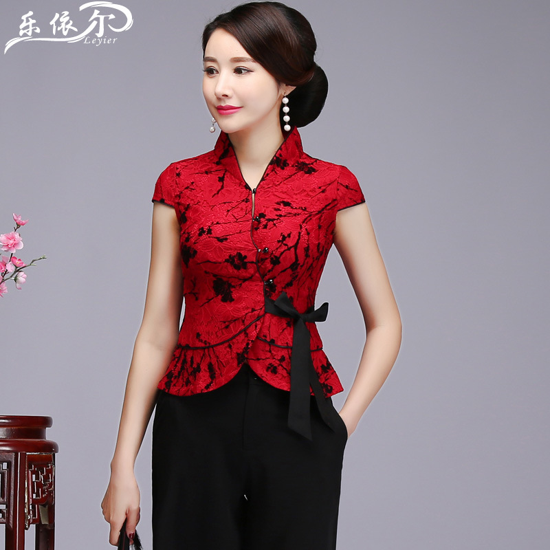 Tang costume cheongsam jacket have cash less than that is registered in the accounts Improvement fashion Short sleeved Lace Chinese style Retro Mom outfit Weddingin the Women's clothing/Boutique , Wedding/Cheongsam/Formal dress , Cheongsam category - from Buy2taobao.com to provide professional Taobao agent buy service