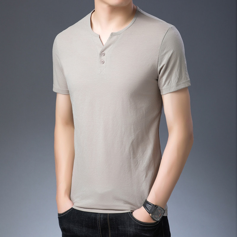 30多岁40几中青年男士35左右50纯棉短袖t恤质量好的上衣打d底衫60