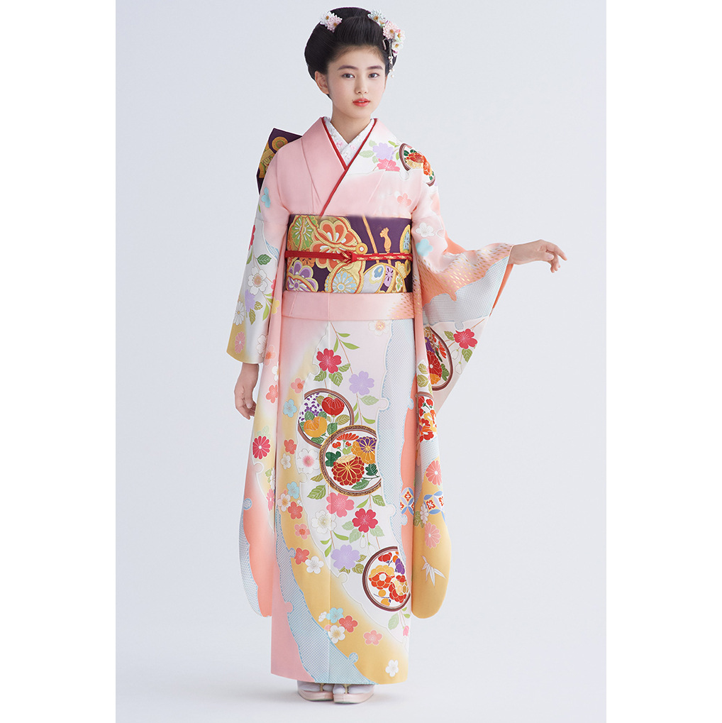 日本和服正装女和风大振袖传统160衣长抗皱免熨烫套装