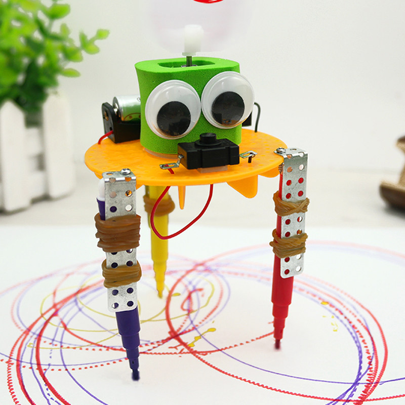 diy涂鸦机器人 科技小制作益智玩具创意手工小学生拼装科学小发明