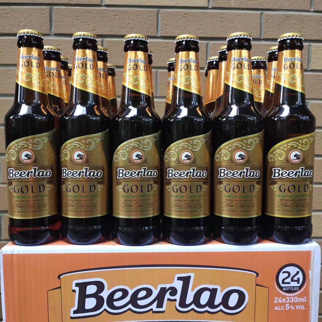 老挝金标啤酒beerlaogold整箱330ml24瓶原瓶进口金啤