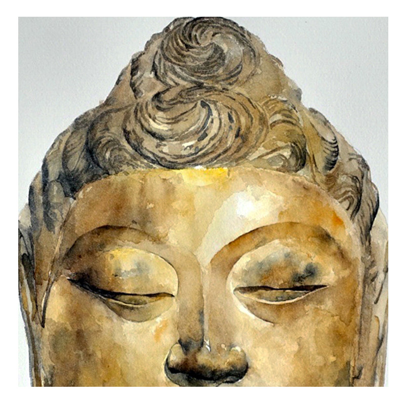 刘宁《佛》纸本水彩