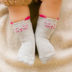 婴儿童船袜子纯棉宝宝秋冬加厚男童女童点胶地板6-12-24个月防臭