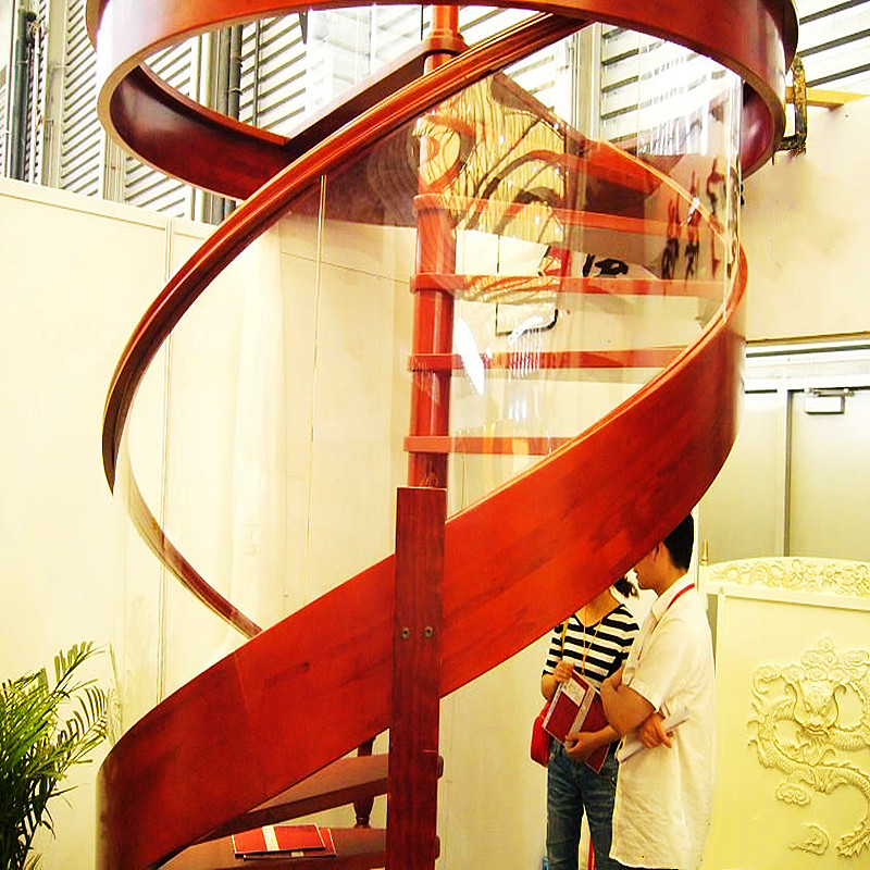 旋转楼梯南宁弯钢玻璃栏板拦扦热弯玻璃扶手楼梯弧形海格尚品定制