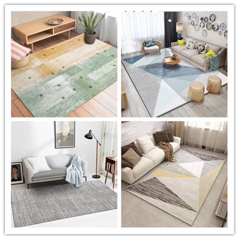 北欧地毯客厅简约几何沙发茶几垫少女卧室床边毯房间可爱满铺定制