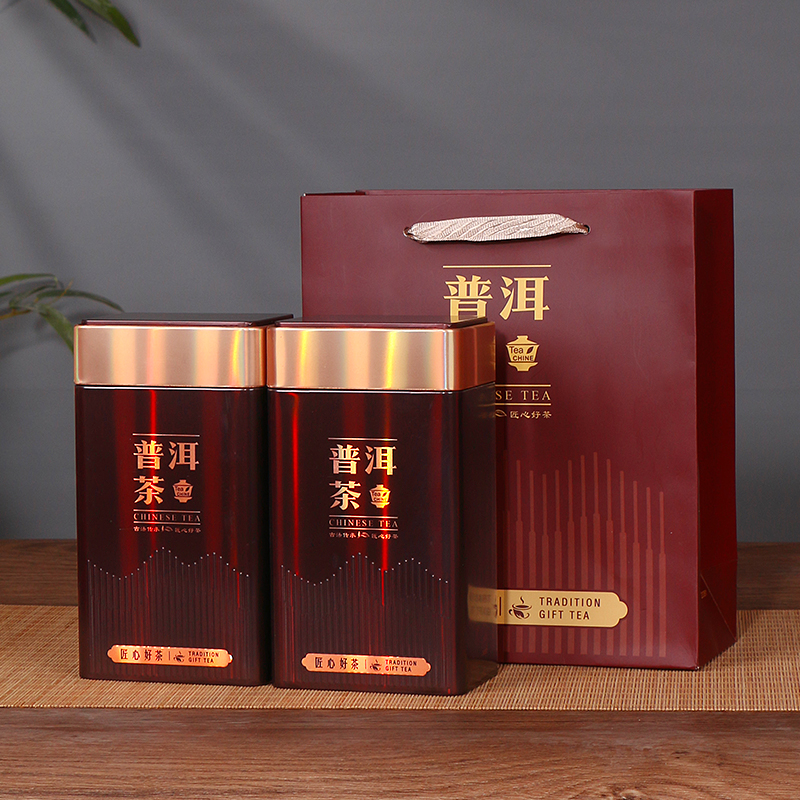 普洱茶茶叶罐红茶礼品盒通用一斤装正山小种铁罐定制密封罐包装盒