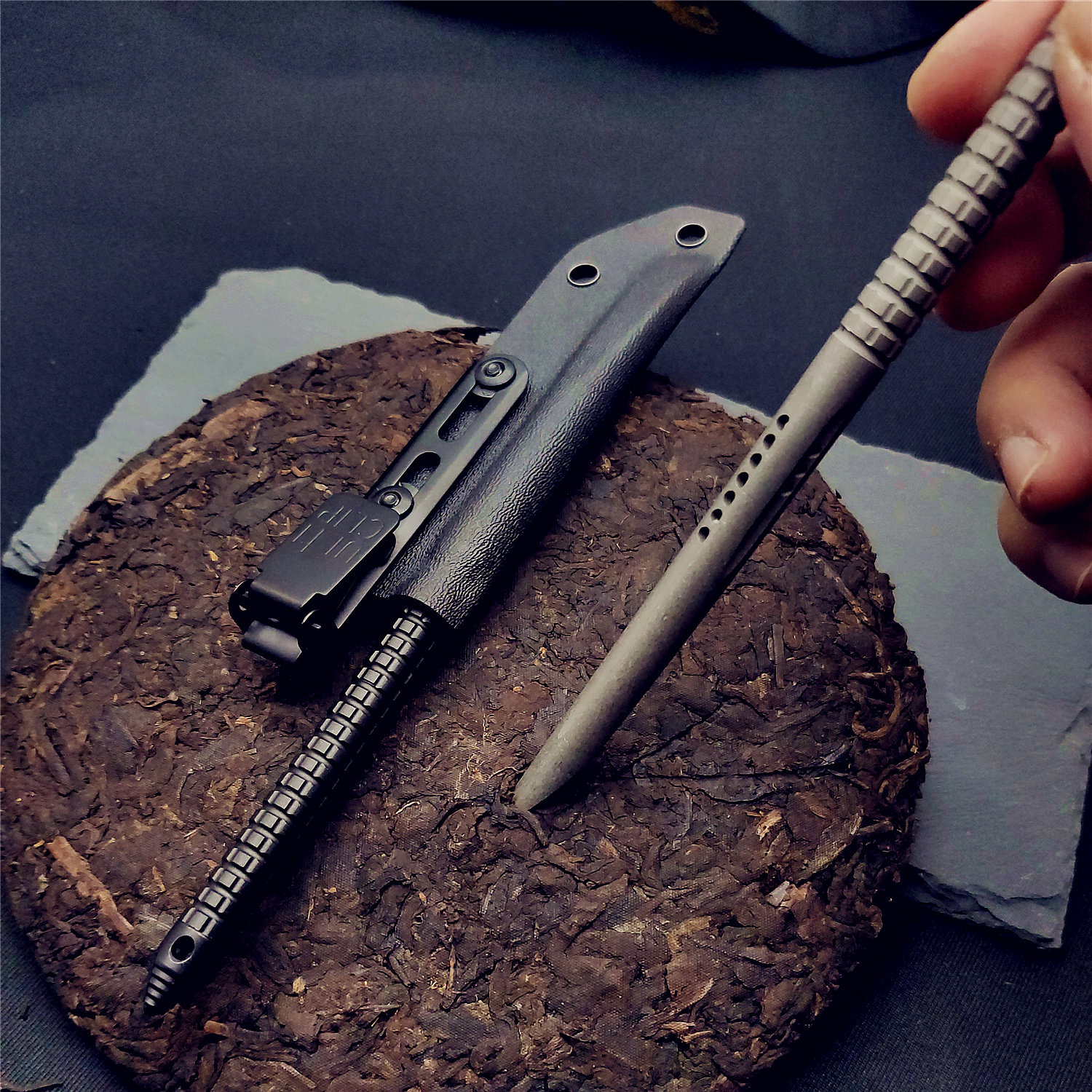 mt钛合金大吸管便携撬棍合法防身酷棍edc多功能工具撬棒破窗器k鞘