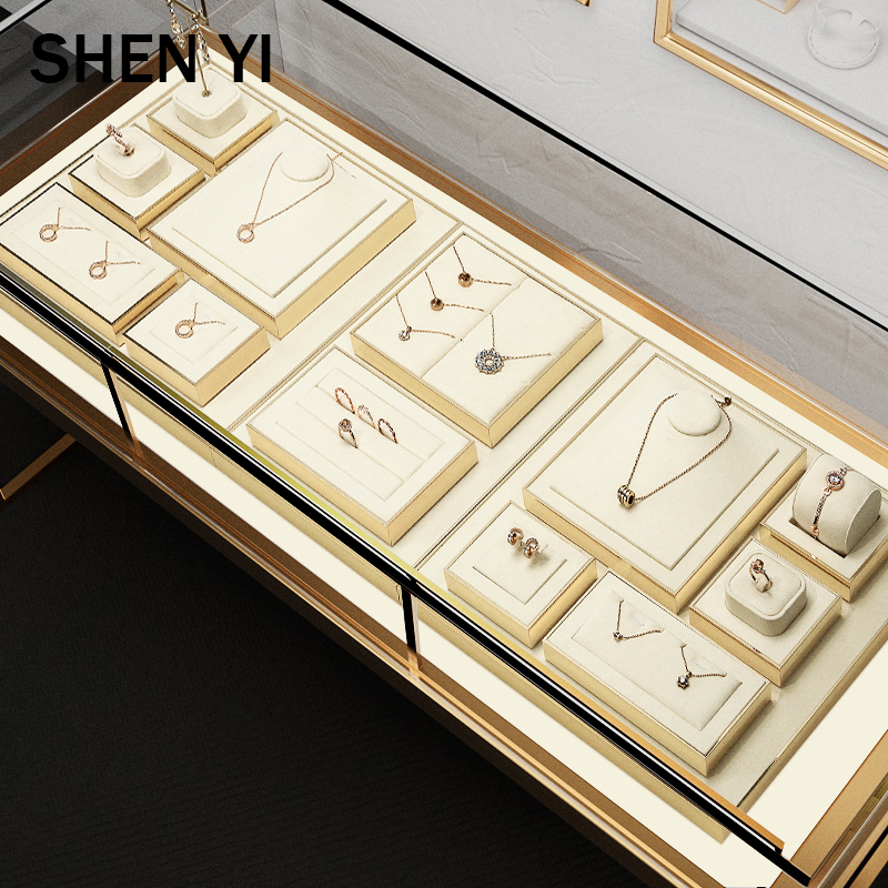 SHENYI珠宝展示道具米白色金属