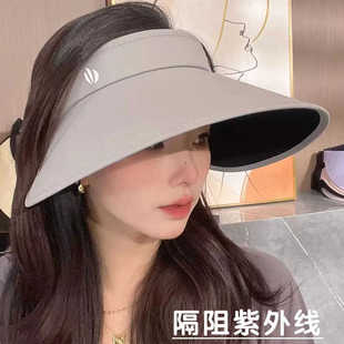 防晒帽子女夏季大帽檐遮全脸防紫外线太阳帽可折叠百搭冰丝空顶帽