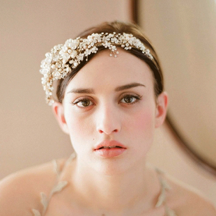 欧美奢华西式新娘头饰手工制作高端t&h品牌皇冠头饰发箍婚纱配饰