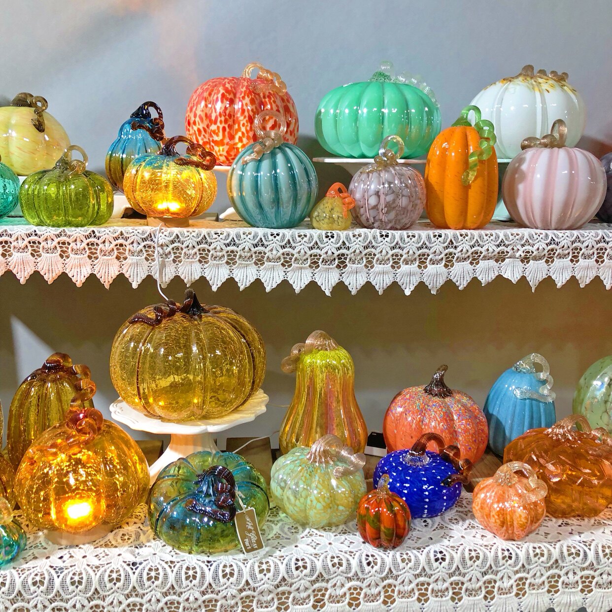 玻璃摆件手工南瓜装饰寓意收获幸福盘