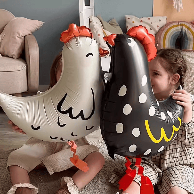 儿童卡通可爱走路小鸡公鸡气球走路动物气球地推礼品充氦气站立